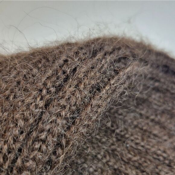 Cervelle 80s Brown Mohair Eclectic Grandpa Grandmacore Sweater Cardigan Medium - Picture 12 of 12